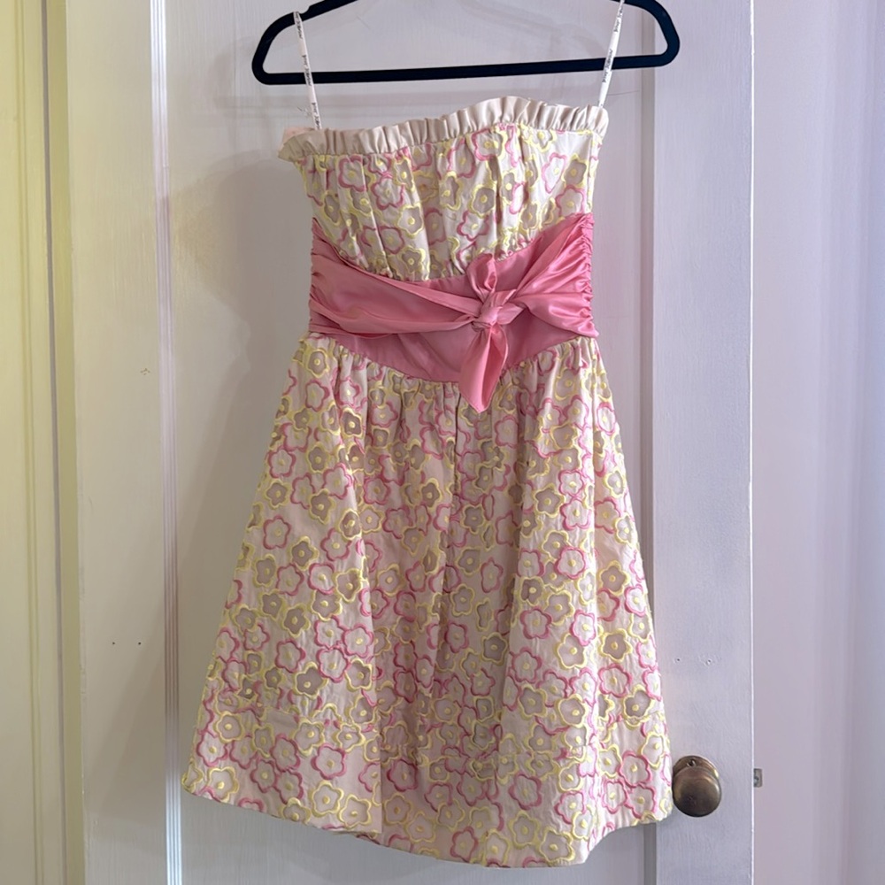 Betsey Johnson Evening Floral Strapless Dress - Size 4